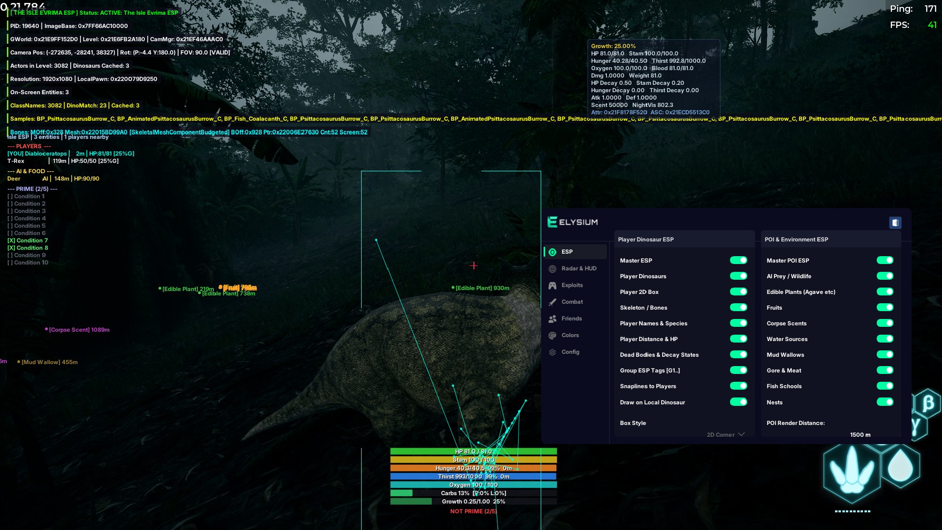 The Isle Lizard ESP menu