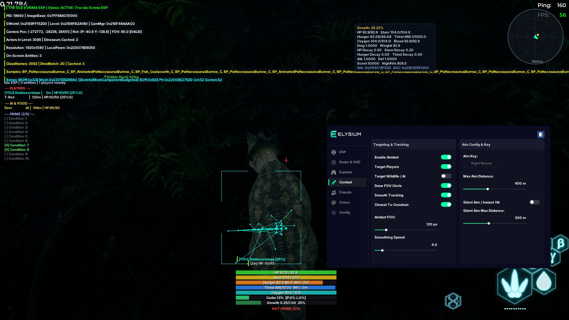 The Isle Lizard combat aimbot menu
