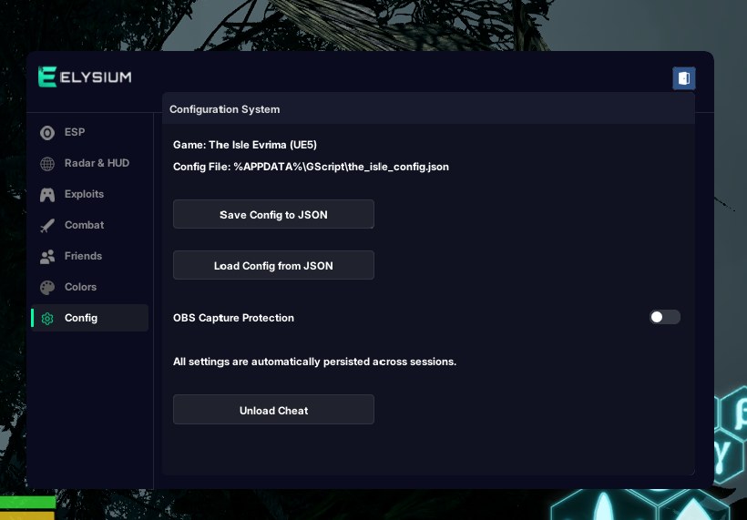 The Isle Lizard config menu
