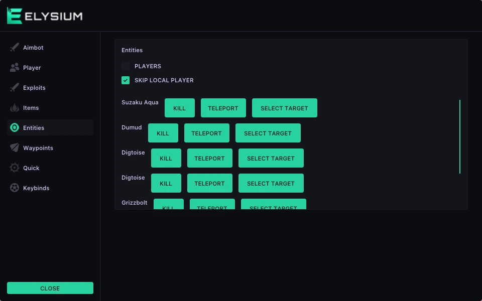 ELYSIUM-palworld-entities-cheat-tab