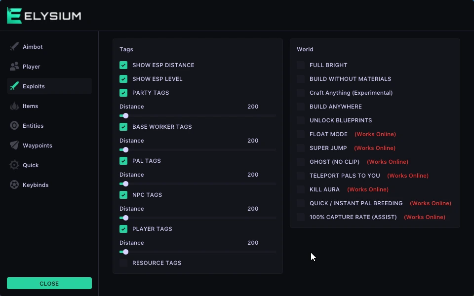ELYSIUM-palworld-exploits-misc-cheat-tab