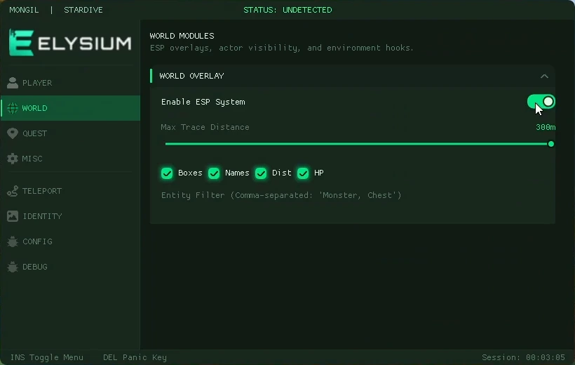 stardive-esp-cheat-menu