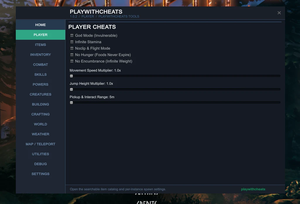 valheim-player-cheats-menu